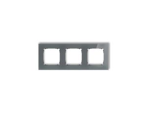 ICON Ramka uniwersalna potrójna kwadratowa - efekt szkła (ramka: grafitowa spód: czarny) 28-12-IRSK-3