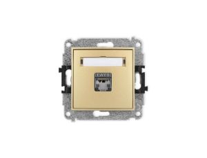 ICON Mechanizm gniazda komputerowego pojedynczego 1xRJ45, kat. 6, ekranowane, 8-stykowy złoty 29IGK-5