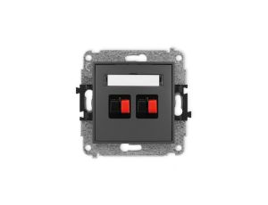 ICON Mechanizm gniazda głośnikowego podwójnego grafitowy mat 28IGG-2