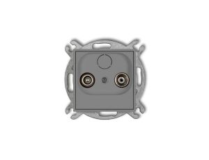 ICON Mechanizm gniazda abonenckiego RTV przelotowego 12dB szary mat 27IG12P