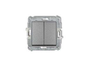 ICON Mechanizm łącznika podwójnego krzyżowego (dwa klawisze bez piktogramu) srebrny metalik 7IWP-66.1