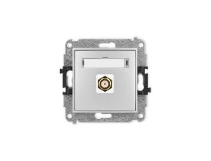 ICON Mechanizm gniazda antenowego pojedynczego typu F (SAT) pozłacany srebrny metalik 7IGF-1.1