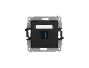 ICON Mechamizm gniazda pojedynczego USB A-A 3.0 czarny mat 12IGUSB-5