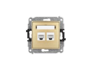 ICON Mechanizm gniazda komputerowego podwójnego 2xRJ45, kat. 6A, 8-stykowy złoty 29IGK-8