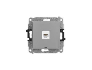 ICON Mechanizm gniazda komputerowego pojedynczego 1xRJ45, kat. 6A, 8-stykowy, bez pola opisowego szary mat 27IGKBO-7