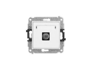 ICON Mechanizm gniazda antenowego pojedynczego TV biały mat 25IGTV-1