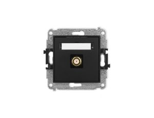 ICON Mechanizm gniazda antenowego pojedynczego typu F (SAT) pozłacany czarny mat 12IGF-1.1