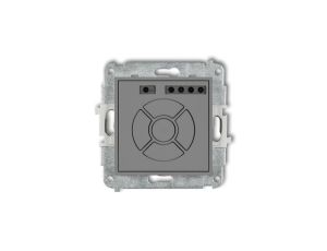 ICON Mechanizm elektronicznego sterownika roletowego (przycisk centralny/dodatkowy) szary mat 27ISR-6