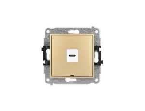 ICON Mechanizm gniazda pojedynczego 1xUSB C-C, bez pola opisowego złoty 29IGUSBBO-7