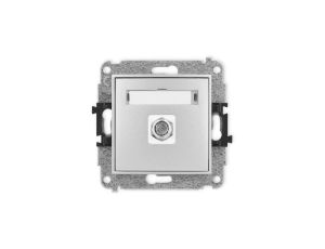 ICON Mechanizm gniazda antenowego pojedynczego typu F (SAT) niklowany srebrny metalik 7IGF-1