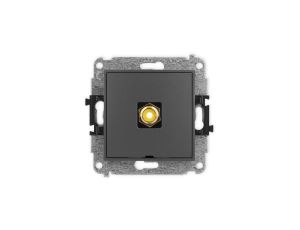 ICON Mechanizm gniazda pojedynczego RCA, bez pola opisowego (typu cinch - żółty, pozłacany) grafitowy mat 28IGRCABO-1