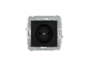 ICON Mechanizm gniazda pojedynczego bez uziemienia 2P (przesłony torów prądowych) czarny mat 12IGP-1p