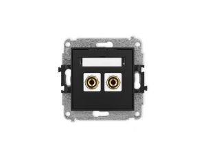 ICON Mechanizm gniazda głośnikowego pojedynczego (banan - czerwony i czarny, pozłacany, 4 mm2, do lutowania) czarny mat 12IGG-3