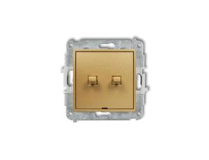 ICON Mechanizm łącznika zwiernego, świecznikowego styl amerykański (2 klawisze bez pikt., wspólne zasilanie) złoty 29IWPUS-44.1