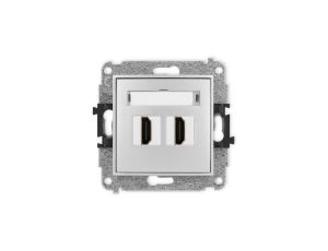 ICON Mechanizm gniazda podwójnego HDMI 2.0 srebrny metalik 7IHDMI-4