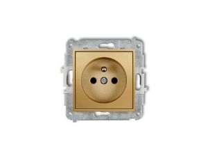 ICON Mechanizm gniazda pojedynczego z uziemieniem 2P+Z (przesłony torów prądowych) złoty 29IGP-1zp