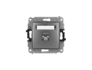 ICON Mechanizm gniazda komputerowego pojedynczego 1xRJ45, kat. 5e, ekranowane, 8-stykowy grafitowy 11IGK-1e