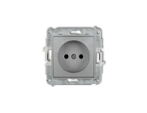 ICON Mechanizm gniazda pojedynczego bez uziemienia 2P (przesłony torów prądowych) srebrny metalik 7IGP-1p