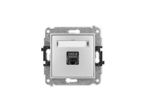 ICON Mechanizm gniazda komputerowego pojedynczego 1xRJ45, kat. 8, ekranowane, 8-stykowy srebrny metalik 7IGK-11