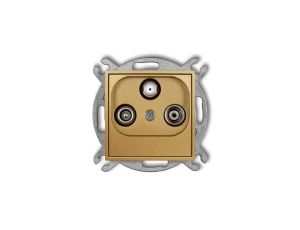 ICON Mechanizm gniazda abonenckiego RTV-SAT końcowego 1,5dB złoty 29IGS