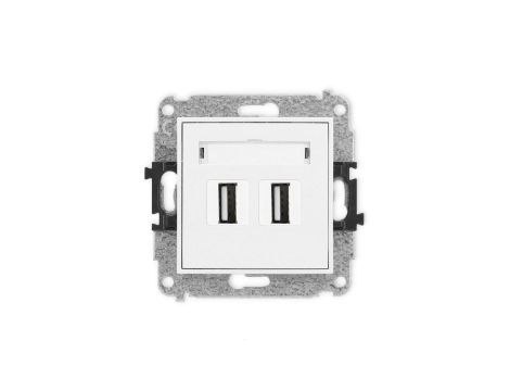 ICON Mechanizm gniazda podwójnego 2xUSB A-A 2.0 biały IGUSB-2