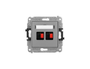 ICON Mechanizm gniazda głośnikowego podwójnego szary mat 27IGG-2