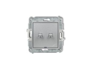 ICON Mechanizm łącznika jednobiegunowego ze schodowym (osobne zasilanie) w stylu amerykańskim srebrny metalik 7IWPUS-10.2