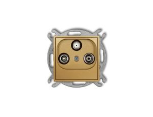 ICON Mechanizm gniazda abonenckiego RTV-SAT przelotowego 10dB złoty 29IGSP