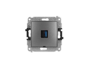 ICON Mechamizm gniazda pojedynczego USB A-A 3.0, bez pola opisowego grafitowy 11IGUSBBO-5