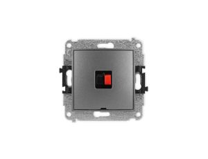 ICON Mechanizm gniazda głośnikowego pojedynczego, bez pola opisowego grafitowy 11IGGBO-1