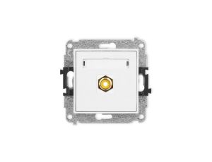 ICON Mechanizm gniazda pojedynczego RCA (typu cinch - żółty, pozłacany) biały IGRCA-1