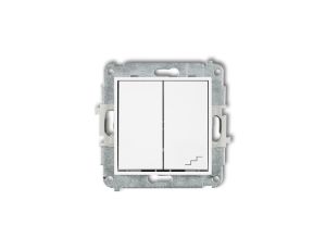 ICON Mechanizm łącznika jednobiegunowego ze schodowym (wspólne zasilanie) biały IWP-10.1