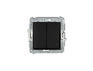 ICON Mechanizm łącznika jednobiegunowego ze schodowym (wspólne zasilanie) czarny mat 12IWP-10.1