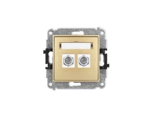 ICON Mechanizm gniazda antenowego podwójnego typu F (SAT) niklowany złoty 29IGF-2