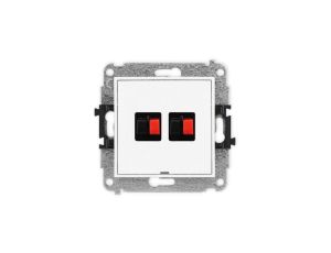 ICON Mechanizm gniazda głośnikowego podwójnego, bez pola opisowego biały IGGBO-2