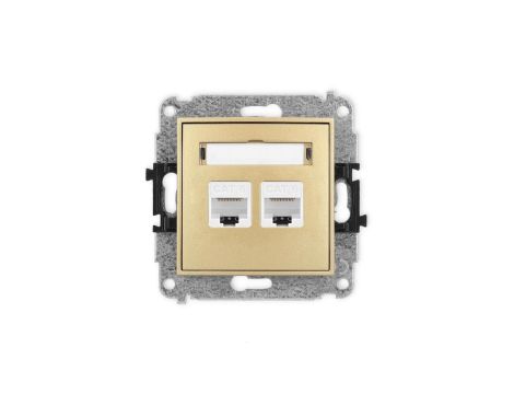 ICON Mechanizm gniazda komputerowego podwójnego 2xRJ45, kat. 6, 8-stykowy złoty 29IGK-4
