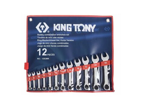 KING TONY ZESTAW KLUCZY PŁASKO-OCZKOWYCH KRÓTKICH 8-19mm /12szt.