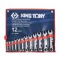 KING TONY ZESTAW KLUCZY PŁASKO-OCZKOWYCH KRÓTKICH 8-19mm /12szt. - 2