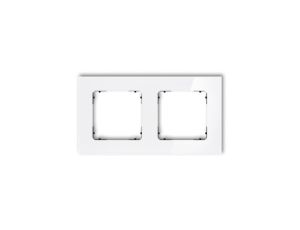 ICON Ramka uniwersalna podwójna kwadratowa - efekt szkła (ramka: biała spód: czarny) 0-12-IRSK-2