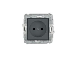 ICON Mechanizm gniazda pojedynczego bez uziemienia 2P (przesłony torów prądowych) grafitowy mat 28IGP-1p