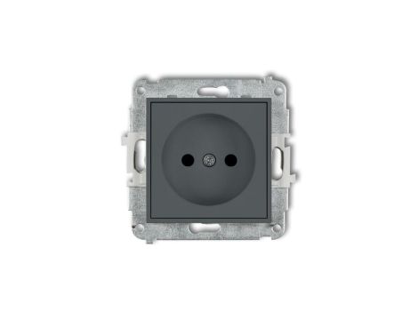 ICON Mechanizm gniazda pojedynczego bez uziemienia 2P (przesłony torów prądowych) grafitowy mat 28IGP-1p