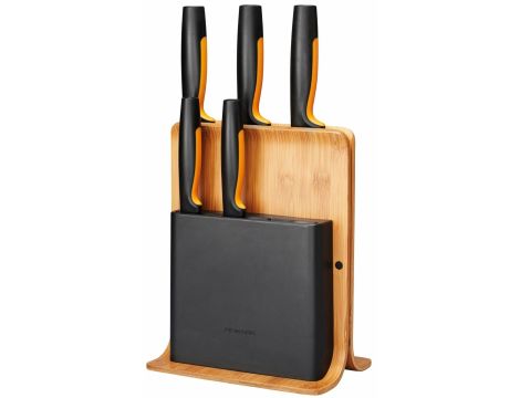 FISKARS ZESTAW 5 NOŻY W BLOKU BAMBUSOWYM  FUNCTIONAL FORM