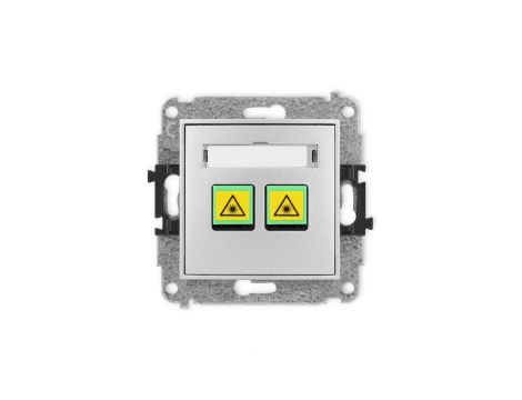 ICON Mechanizm gniazda światłowodowego/optycznego podwójnego srebrny metalik 7IGOP-2