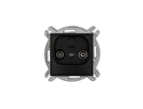 ICON Mechanizm gniazda abonenckiego RTV przelotowego 15dB czarny mat 12IG15P