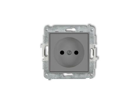 ICON Mechanizm gniazda pojedynczego bez uziemienia 2P (przesłony torów prądowych) szary mat 27IGP-1p
