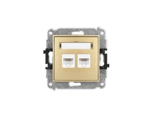 ICON Mechanizm gniazda komputerowego podwójnego 2xRJ45, kat. 5e, 8-stykowy złoty 29IGK-2