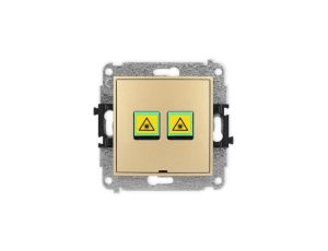ICON Mechanizm gniazda światłowodowego/optycznego podwójnego, bez pola opisowego złoty 29IGOPBO-2