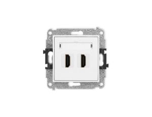 ICON Mechanizm gniazda podwójnego HDMI 2.0 biały IHDMI-4