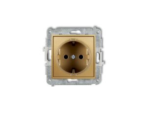ICON Mechanizm gniazda pojedynczego z uziemieniem SCHUKO 2P+Z (przesłony torów prądowych) złoty 29IGP-1sp