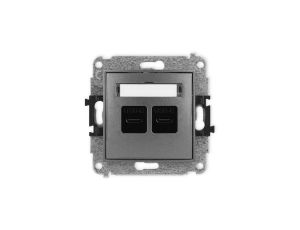 MINI Mechanizm ładowarki USB podwójnej 2xUSB C, 20W max., grafitowy 11MCUSB-7